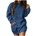 thumbnail image 1 of BangWanChi Casual Dresses for Women Work Dresses for Women Long Dresses for Women Women's Casual Long-sleeve Pocket Pullover Hoodie Dress, 1 of 5