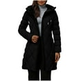 thumbnail image 1 of BangWanChi Cotton Padded Jackets for Women Solid Color Long-Sleeved Fashion Hooded Jacket Outerwears, 1 of 5