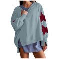 thumbnail image 1 of BangWanChi Crewneck Sweatshirts Women Graphic Fashion Women's Fall Star Long Sleeved Side Slit Pullover Sweatshirt Round Neck Loose Tops, 1 of 5