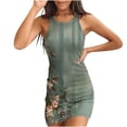 thumbnail image 1 of BangWanChi Dresses for Women 2024 Casual Spring Women Casual Bodycon Printde Ribbed Sleeveless Tank Round Neck Camisole Dress, 1 of 5
