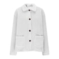thumbnail image 1 of BangWanChi Fleece Coats Women with Button Women's Long Sleeved Solid Color Warm Winter Jacket Top, 1 of 6