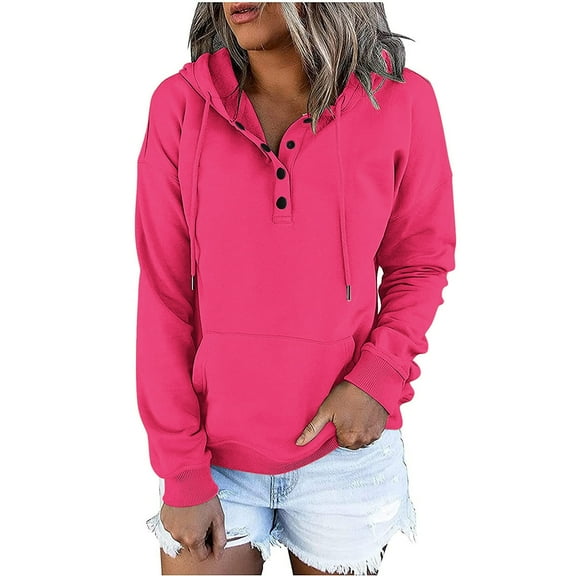 BangWanChi Hoodies for Women Pullover Women's Fashion Classic Long Sleeved Hooded Pocket Sweatshirt Tops Blouse