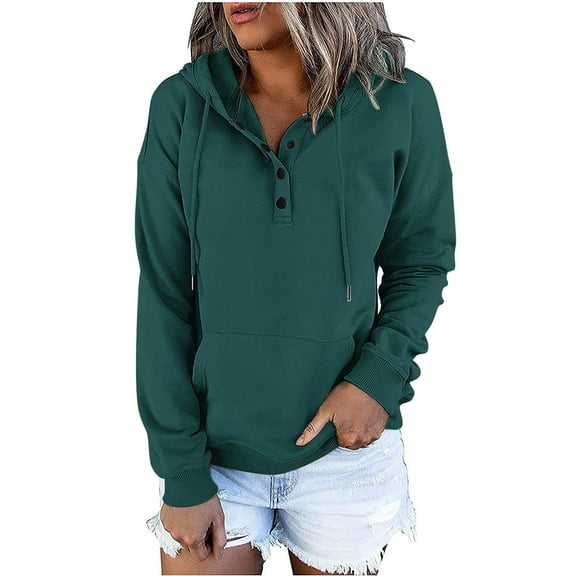 BangWanChi Hoodies for Women Pullover Women's Fashion Classic Long Sleeved Hooded Pocket Sweatshirt Tops Blouse