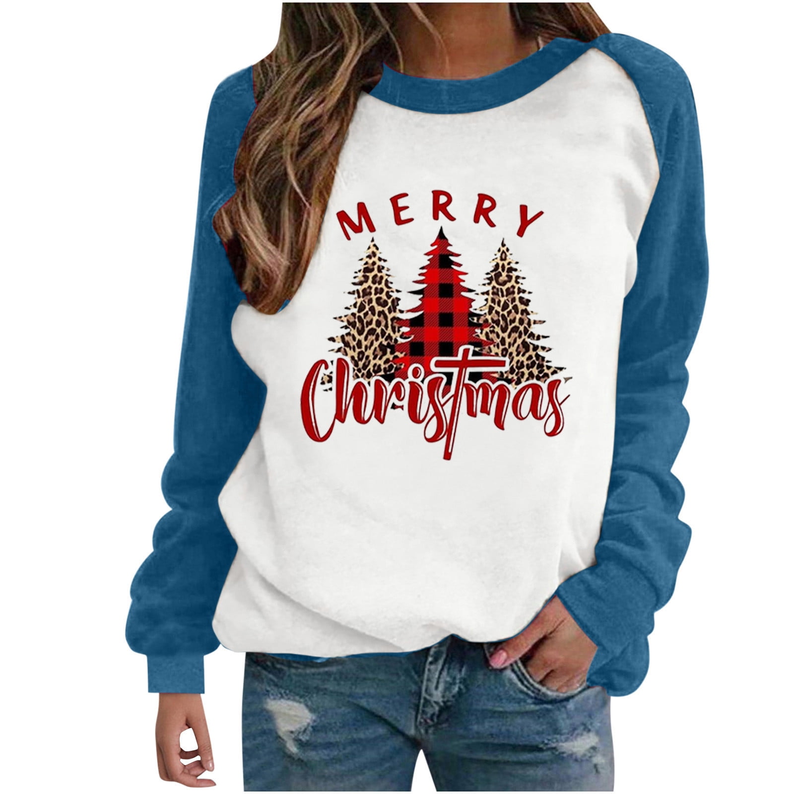 BangWanChi Hoodless Sweatshirts Clearance Sale Fashion Women's Print ...