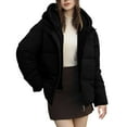 thumbnail image 1 of BangWanChi Ladies' Casual Color Jackets Women Women's Solid Color Long Sleeved Hooded Zipper Fake Two-piece Fashion Jacket, 1 of 6