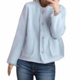 thumbnail image 1 of BangWanChi Lightweight Jacket Women Quilted Women's Loose Tassel Pocket Button Knit Sweater Jacket, 1 of 4