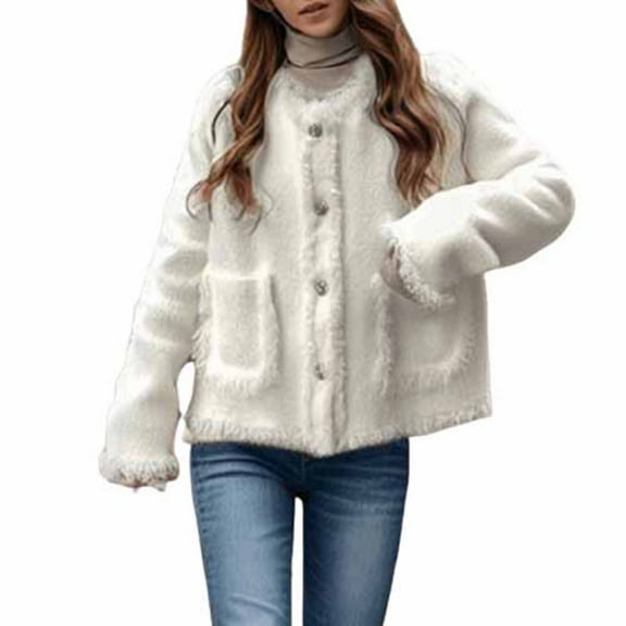 BangWanChi Lightweight Jacket Women Quilted Women's Loose Tassel Pocket Button Knit Sweater Jacket