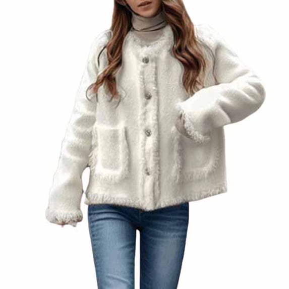 BangWanChi Lightweight Jacket Women Quilted Women's Loose Tassel Pocket Button Knit Sweater Jacket