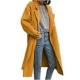 thumbnail image 1 of BangWanChi Lightweight Jacket Women with Hood Women Casual Long Sleeve Loose Fashion Solid Woolen Double Breasted Coat, 1 of 5