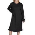 thumbnail image 1 of BangWanChi Long Sleeve Dress for Women Fall Women's Solid Color Textured Long Sleeved Round Neck Thick Dress, 1 of 5