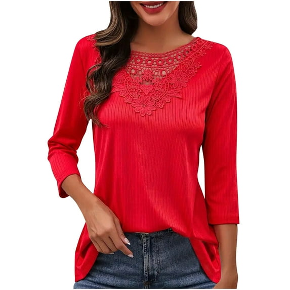 BangWanChi Long Sleeve Shirts for Women Fashion Women Long Sleeve Comfortable Breathable Round--Neck Shirt Tops