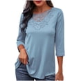 thumbnail image 1 of BangWanChi Long Sleeve Shirts for Women Fashion Women Long Sleeve Comfortable Breathable Round--Neck Shirt Tops, 1 of 5