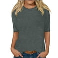 thumbnail image 1 of BangWanChi Long Sleeve Shirts for Women Women Half Sleeves Casual Shirts Pullover Loose Blouse, 1 of 5