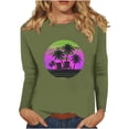 thumbnail image 1 of BangWanChi Long Sleeve Shirts for Women Women's Retro Fashion Classic Print Long Sleeved Round Neck Tops/shirt, 1 of 4
