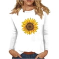 thumbnail image 1 of BangWanChi Long Sleeve Shirts for Women Women's Retro Fashion Classic Print Long Sleeved Round Neck Tops/shirt, 1 of 4