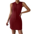 thumbnail image 1 of BangWanChi Maxi Dresses for Women 2024 ClearanceWomen's Spring/Summer European and American Fashion Style Quality Sleeveless Hooded Wrapped Hip Dress Sleeveless V-neck Knee Length Dress, 1 of 1