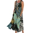 thumbnail image 1 of BangWanChi Maxi Dresses for Women 2024 ClearanceWomen's Sleeveless Printed Pocket Long Dress, 1 of 1