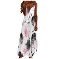thumbnail image 1 of BangWanChi Maxi Dresses for Women 2024 ClearanceWomen's Summer Fashion Ethnic Style Printed V-neck Sleeveless Strap Dress, 1 of 1