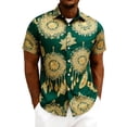 thumbnail image 1 of BangWanChi Men's Beach Vacation Hawaii Print Shirts Top Short Sleeve Collared Open Placket Casual Tops, 1 of 6