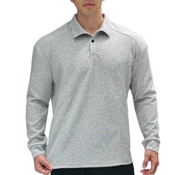 BangWanChi Men's Casual Solid Color Flap Button Shirts Long Sleeve Pullovers Lapel Top