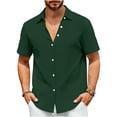 thumbnail image 1 of BangWanChi Men's Summer Hawaiian Casual Comfortable Shirts Top Solid Color Short Sleeve No Pocket Beach Tops, 1 of 5
