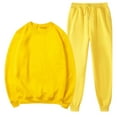 thumbnail image 1 of BangWanChi Men's Two-Piece Casual Sets Oversize y2k Sweatshirts and Drawstring Sweatpants Solid Color Long Sleeve Round-Neck Blouses Set, 1 of 5