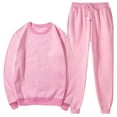 thumbnail image 1 of BangWanChi Men's Two-Piece Casual Sets Oversize y2k Sweatshirts and Drawstring Sweatpants Solid Color Long Sleeve Round-Neck Blouses Set, 1 of 5