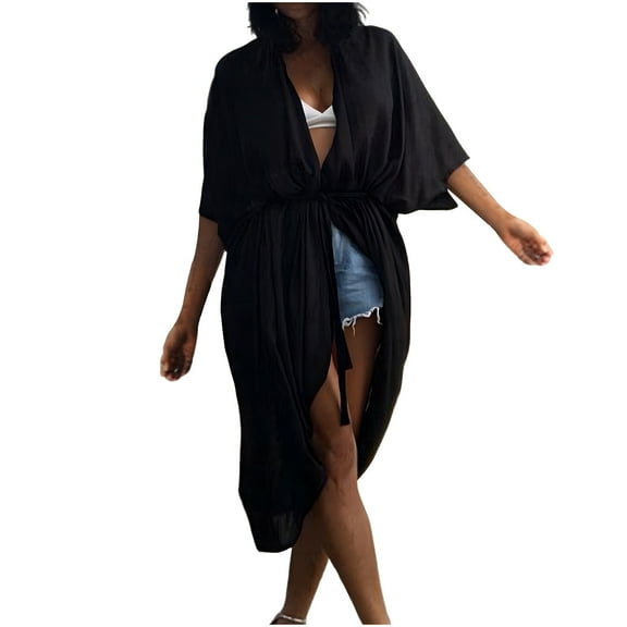 BangWanChi Summer Cardigans for Women Lightweight Women's Fashionable Loose and Lightweight Solid Color Short Sleeved Cardigan