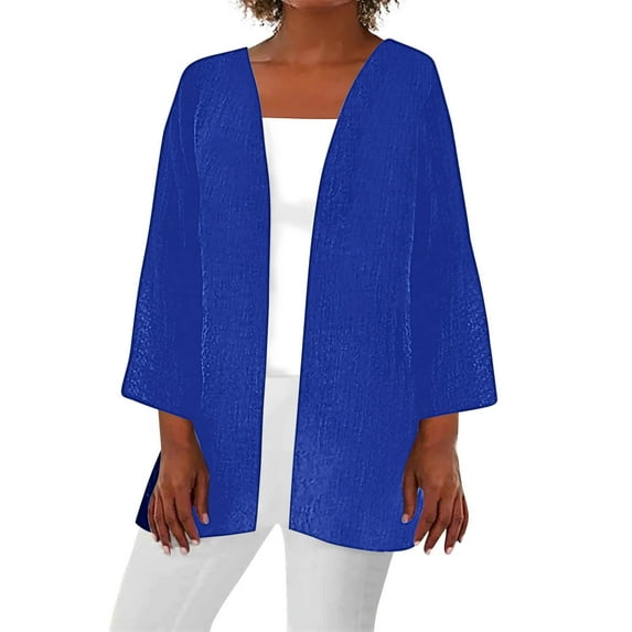 BangWanChi Summer Cardigans for Women Lightweight Womens Summer Fall Solid Color Cardigan Long Sleeve Loose Cover Up Casual Blouse Tops