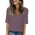 thumbnail image 1 of BangWanChi Summer Tops for Women 2024 2024 Women's Fashion Tees Casual V-neck Loose Cute T Shirt 1/2 Sleeve Ladies Top, 1 of 6