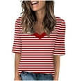 thumbnail image 1 of BangWanChi Summer Tops for Women 2024 2024 Women's Fashion Tees Casual V-neck Loose Cute T Shirt 1/2 Sleeve Ladies Top, 1 of 5