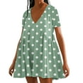 thumbnail image 1 of BangWanChi Sundresses for Women 2026 Women's Solid Color Summer Short Sleeved Dress, 1 of 4