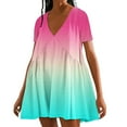 thumbnail image 1 of BangWanChi Sundresses for Women Clearance Women's Solid Color Summer Short Sleeved Dress, 1 of 4