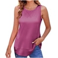 thumbnail image 1 of BangWanChi Tank Top for Women with Built in Bra Summer Women Solid Color Round Neck Sleeveless Casual Tee Tank, 1 of 5