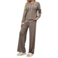 thumbnail image 1 of BangWanChi Two Piece Sets for Women Going Out Women Winter New Loose Casual Fashionable Breasted Lapel Long Sleeved Top+wide Leg Pants Long Sleeved Lapel Set, 1 of 5