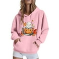 thumbnail image 1 of BangWanChi Women Long-Sleeved Hooded Sweatshirts Pocket Halloween Printed Casual Loose Sweatshirt, 1 of 4