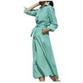 thumbnail image 1 of BangWanChi Women'S Casual Dresses Beach Dresses for Women Vacation Dresses for Women Women'S Vintage Plaid V-Neck Lapel Long-Sleeved Button-Up Belt Mid-Length Shirtdress, 1 of 9