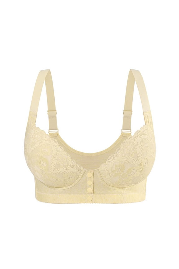 Women's Bras Push Up ABCDEFG Cup Women Leopard-Print Front Buckles Underwear No Steel Close Bra Beige 42CD