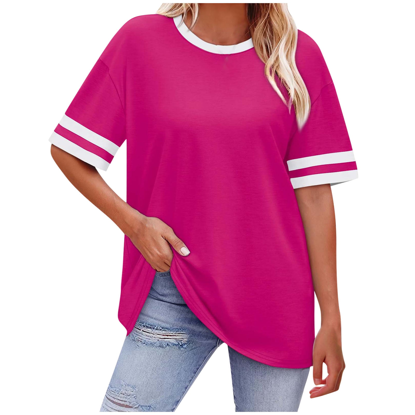 Letter Graphic Round Neck Short Sleeve T-Shirt main image 0