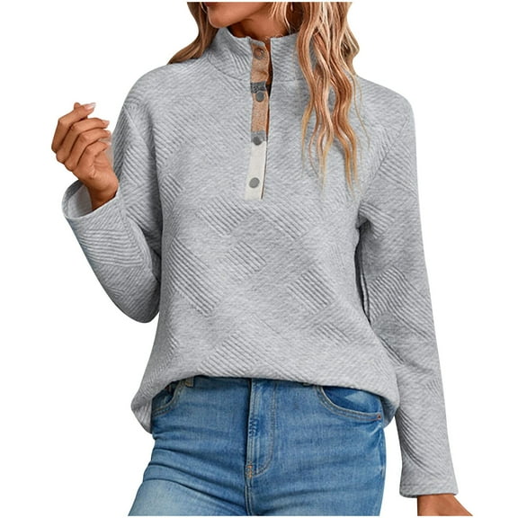 BangWanChi Womens Hoodies Women's Loose Long Sleeve Round Neck T-Shirt Bottoming Top