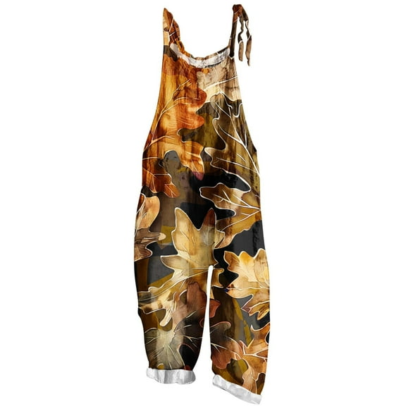 BangWanChi Womens Jumpsuits Overalls Wide Leg Casual Women Ladies Bee FestivalPrinted Summer Sleeveless Backless Loose Long Playsuits Rompers Jumpsuit