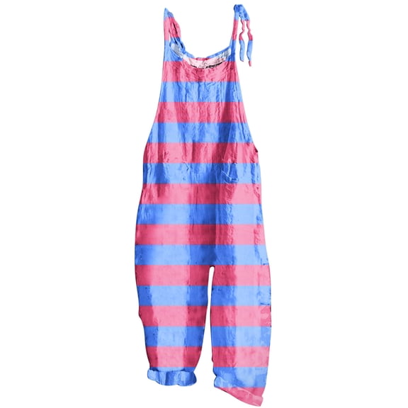 BangWanChi Womens Jumpsuits Overalls Wide Leg Casual Women Ladies Bee FestivalPrinted Summer Sleeveless Backless Loose Long Playsuits Rompers Jumpsuit