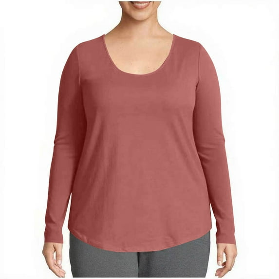 BangWanChi Womens Oversized Tops Women's Casual Solid Crewneck Oversize Pullovers Long Sleeve Blouses Loose Tops