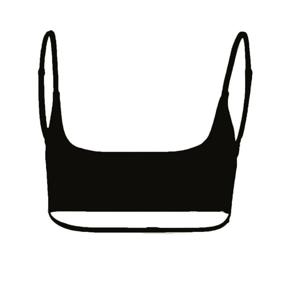 BangWanChi Womens Sports Bras Push up Women's New Fashionable Street Style Sports Short Strapless Suspender Bra Black L