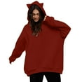 thumbnail image 1 of BangWanChi Womens Sweatshirt with Pockets Womens Oversized Ears Hoodies Casual Long Sleeve Fleece Sweatshirts Pullover Sweaters Teen Girls Preppy Tops Clothes, 1 of 4
