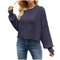thumbnail image 1 of BangWanChi Womens Sweatshirt with Pockets Womens Casual Solid Loose Round Neck Sweater Long Sleeved Tops, 1 of 5