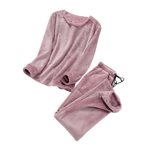 BangWanChi Womens Thermal Underwear Sets Women's Winter Flannel Pajamas And Home Wear Outerwear Set