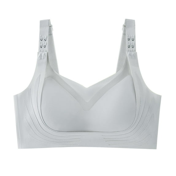 BangWanChi Womens Underwear and Bras Push up Women's Sexy Bra-thin Cup No Steel RingUnderwear Gathered Sleep Bra Gray M