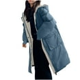 thumbnail image 1 of BangWanChi Womens Winter Coats Long Women's Winter Tops Jacket With Hood Waist And Overcoat Solid Outer Long Sleeve Coats With Pocket, 1 of 1