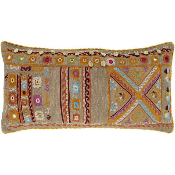Bangalore BGL-001 14"H x 32"W Lumbar Pillow Kit Camel/Blue/Purple/Ivory/Pink